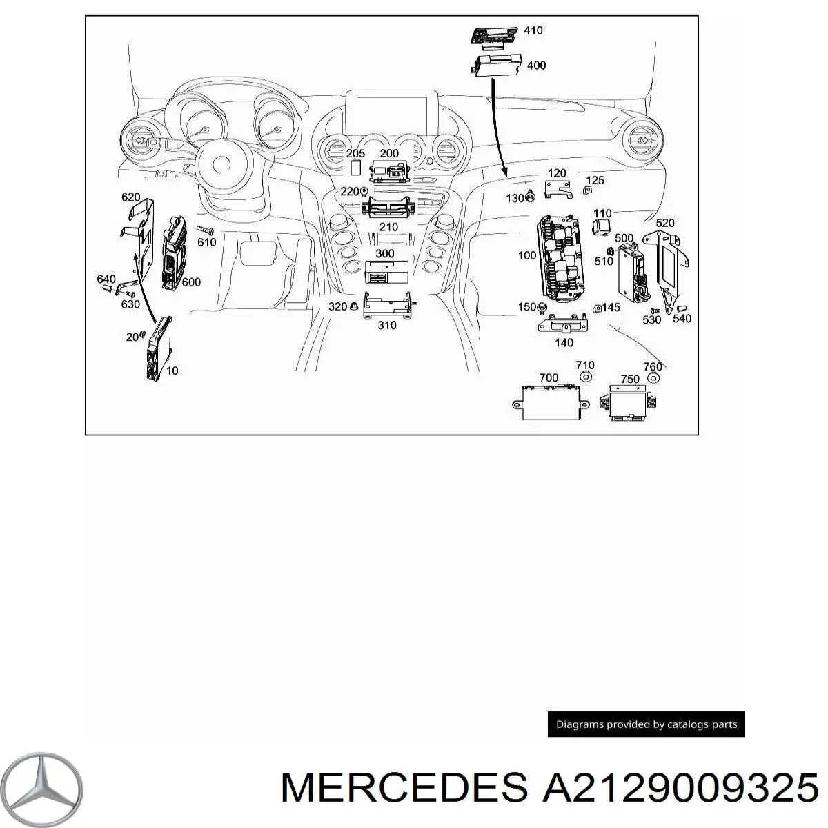 Блок керування сигналами SAM Mercedes A2129006429 ціна, від 158.37 USD
