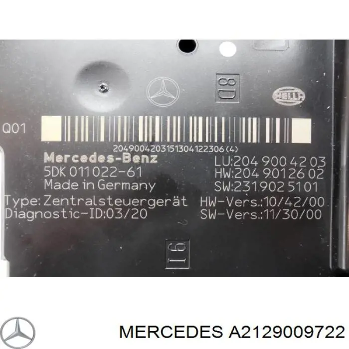 Блок керування сигналами SAM Mercedes A2129009722 ціна, від 88.88 USD