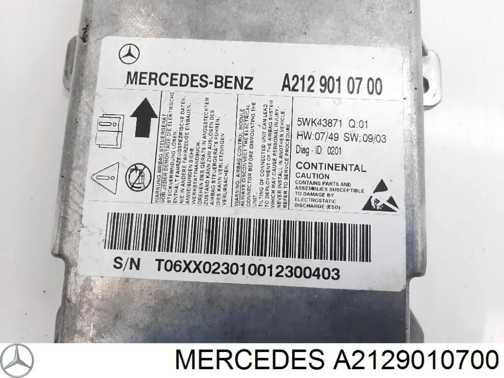 Модуль-процесор керування подушки безпеки Mercedes A2129010700 ціна, від 12.67 USD