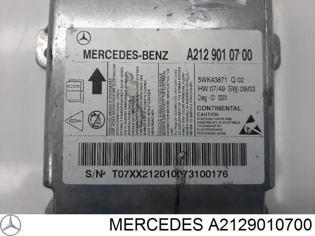 Купити A2129010700 Mercedes Модуль-процесор керування подушки безпеки