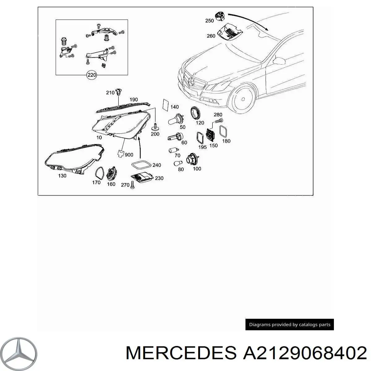  Mercedes A2129068402 ціна, від 75.93 USD
