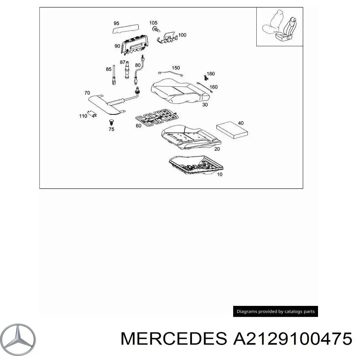  Mercedes A2129100475 ціна, від 44.34 USD