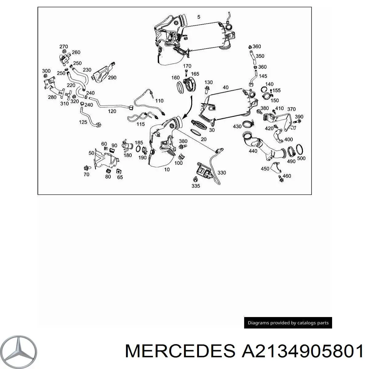 Купити A2134905801 Mercedes Вихлоп