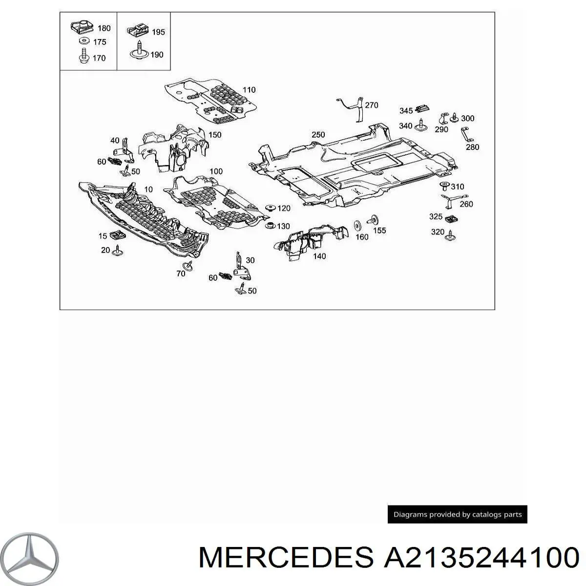 Купити A2135244100 Mercedes Захист днища, правий