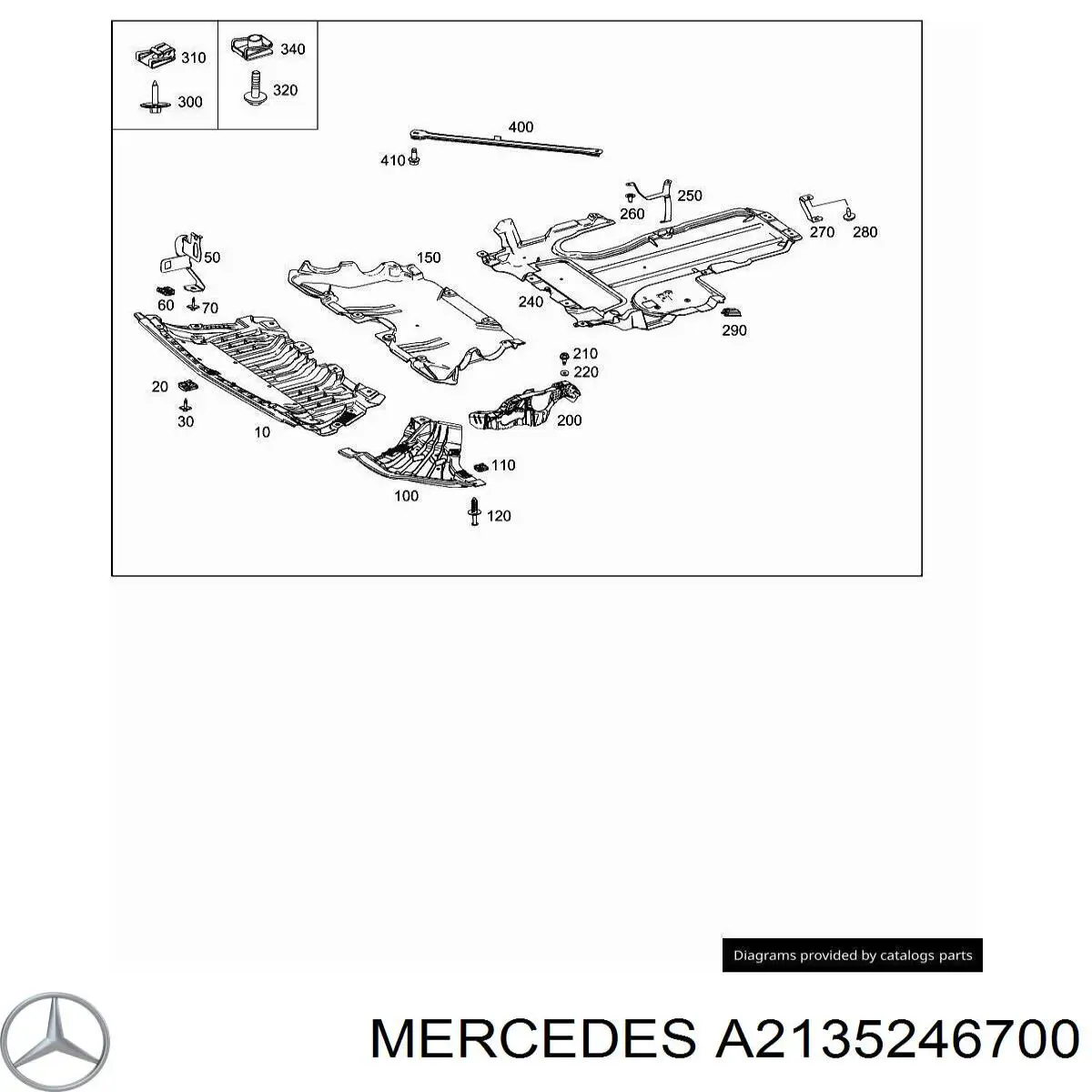 A2135246700 Mercedes Захист двигуна задня
