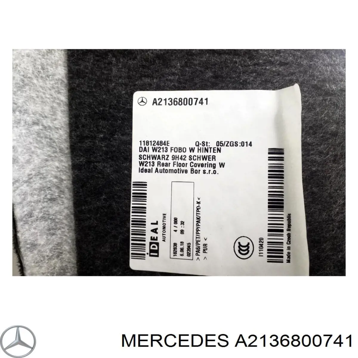 Купити A2136800741 Mercedes Покриття підлогове салону, заднє