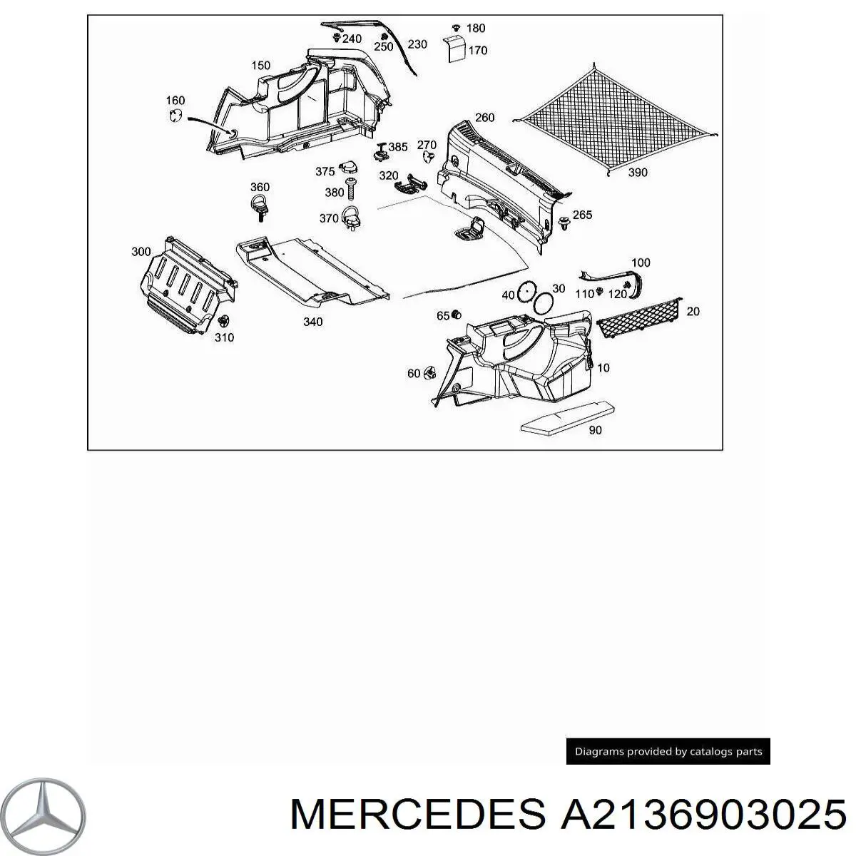 Облицювання багажного відсіку, праве Mercedes A2136903025 ціна, від 33.52 USD