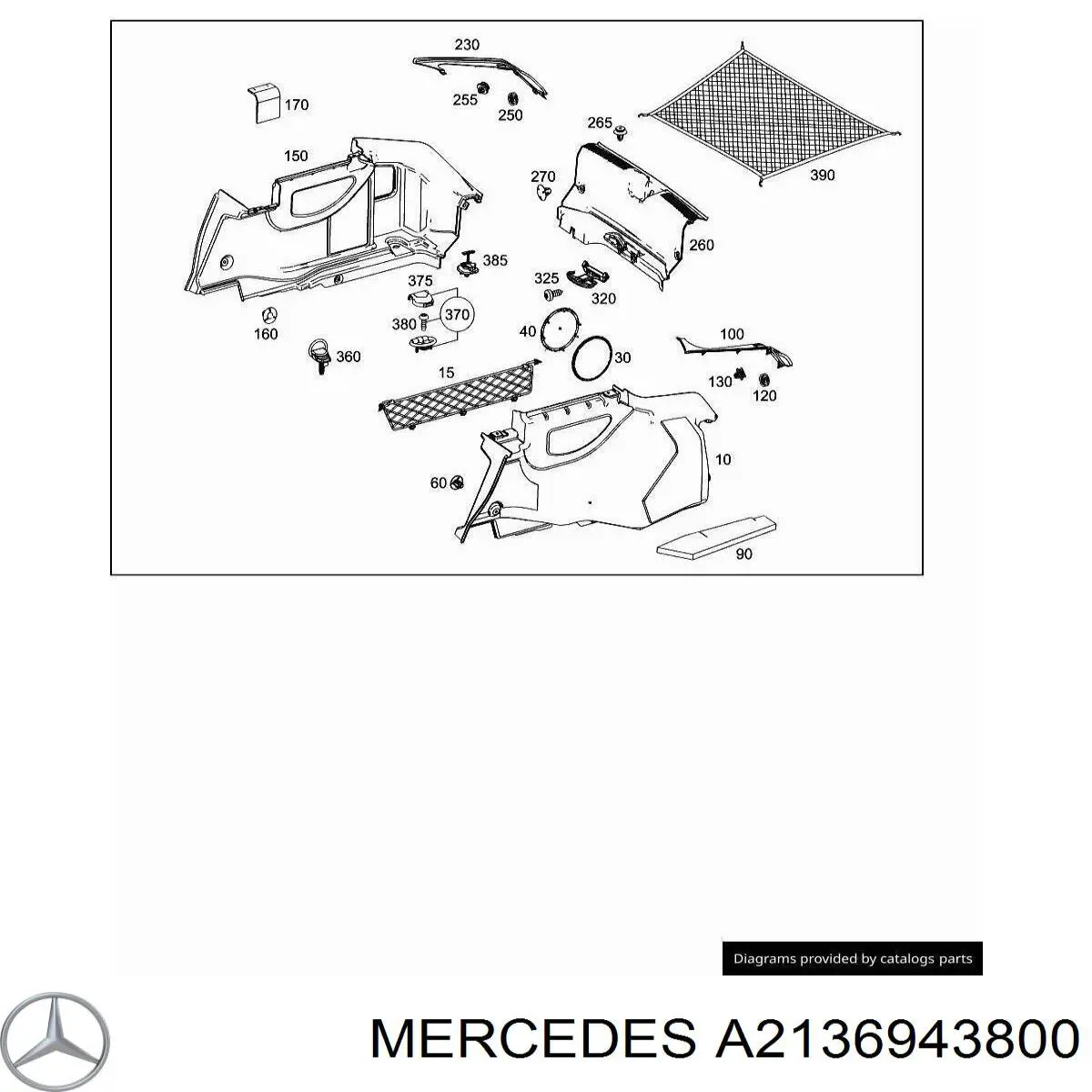  Mercedes A2136943800 ціна, від 12.67 USD