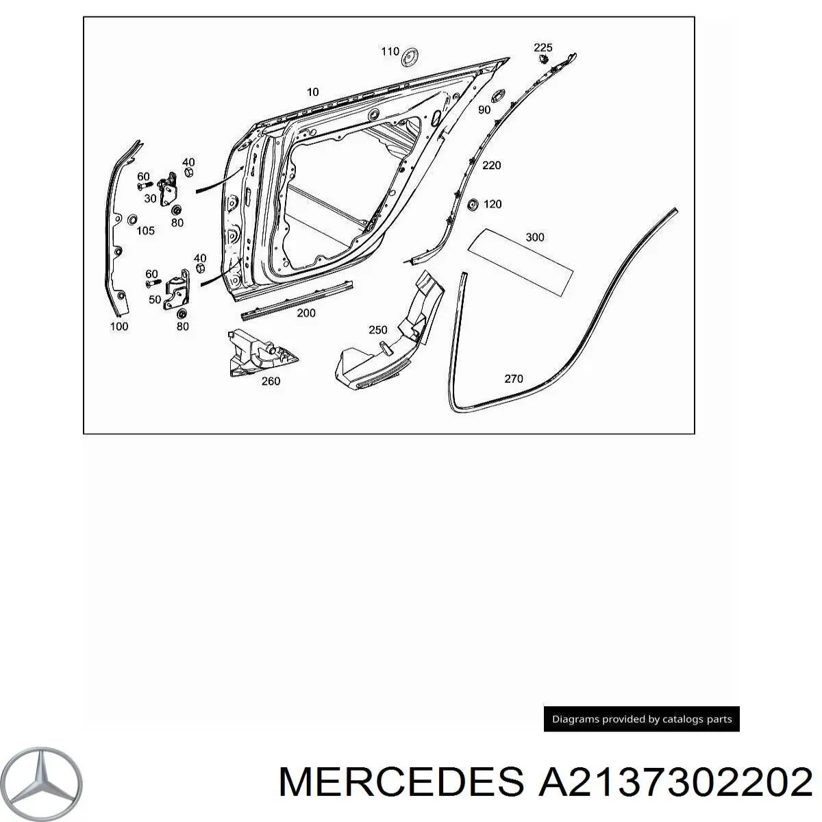 Петля задніх дверей, правих Mercedes A2137302202 ціна, від 24.83 USD