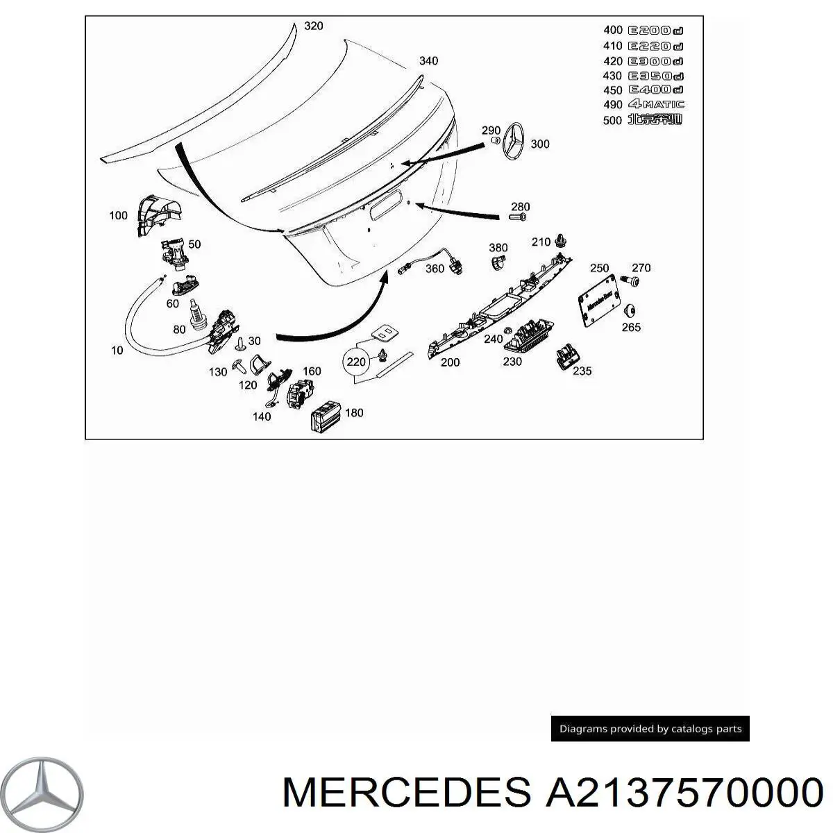 A2137570000 Mercedes Молдинг кришки багажника