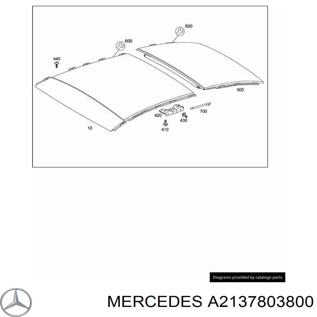 A2137803800 Mercedes Трос люка даху