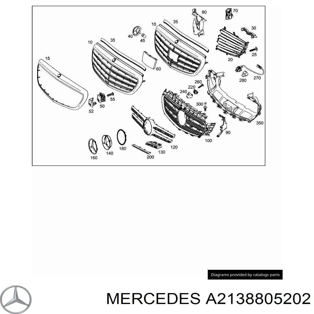 Облицювання радіатора Mercedes A2138802003 ціна, від 253.37 USD