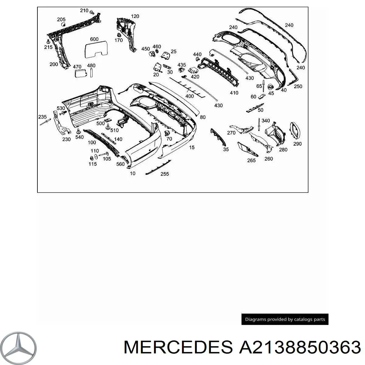 Направляюча заднього бампера, ліва Mercedes A2138850363 ціна, від 15.00 USD