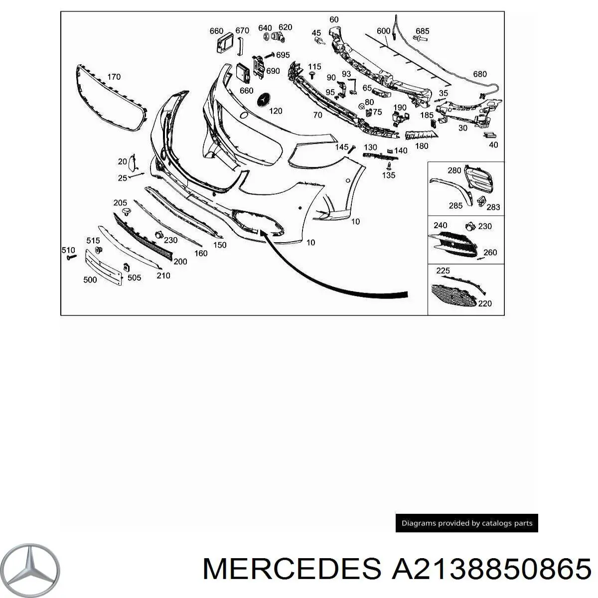 A2138850865 Mercedes Лівий кронштейн переднього бампера