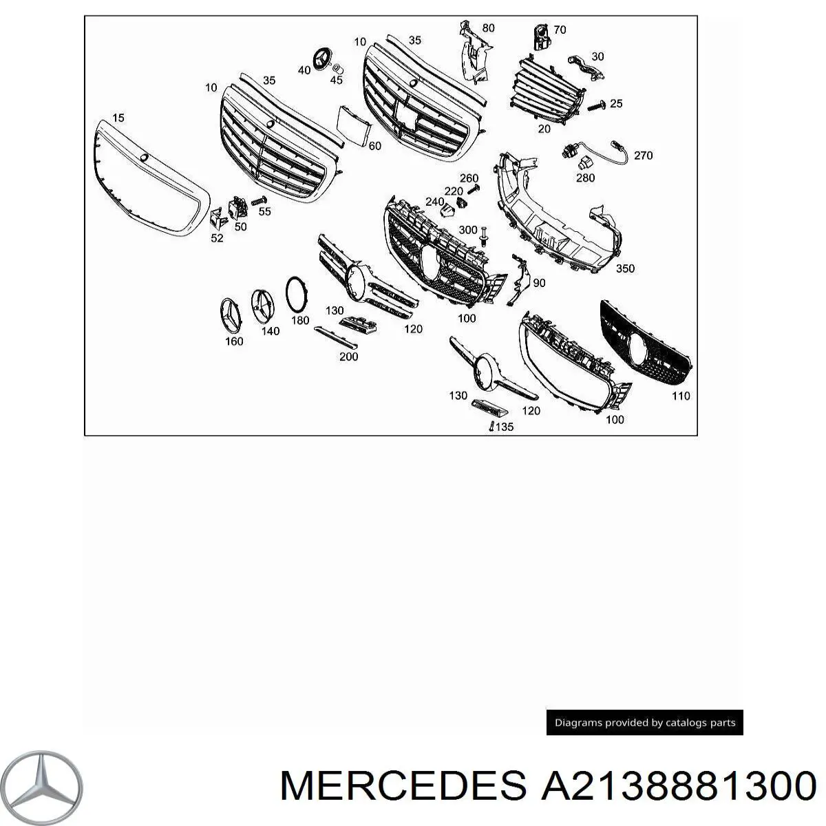 A2138881300 Mercedes Решітка радіатора
