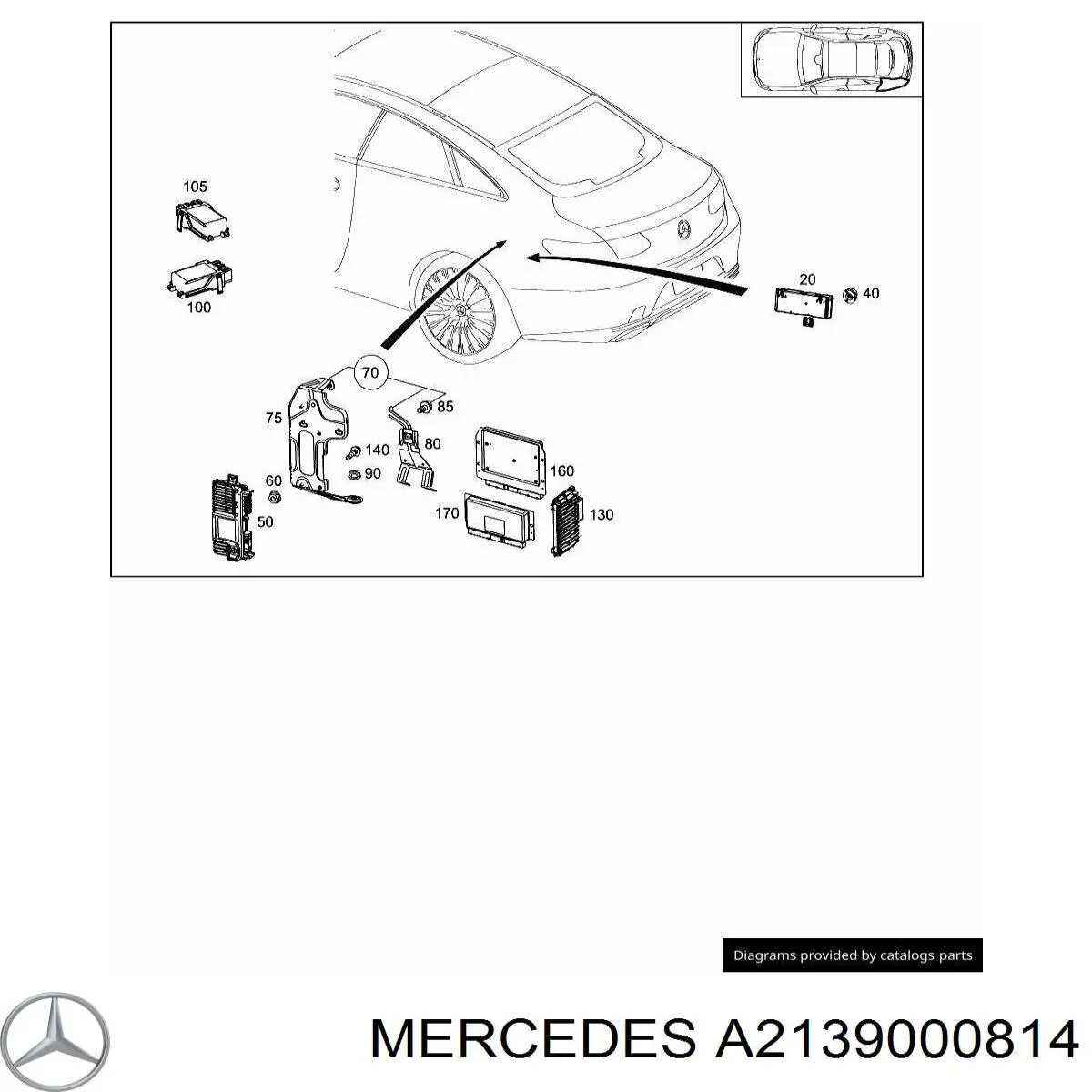  Mercedes A2139000814 ціна, від 24.07 USD