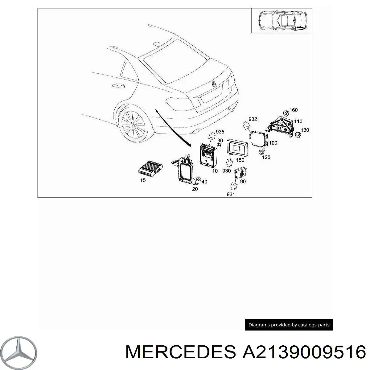  Mercedes A2139009516 ціна, від 192.53 USD