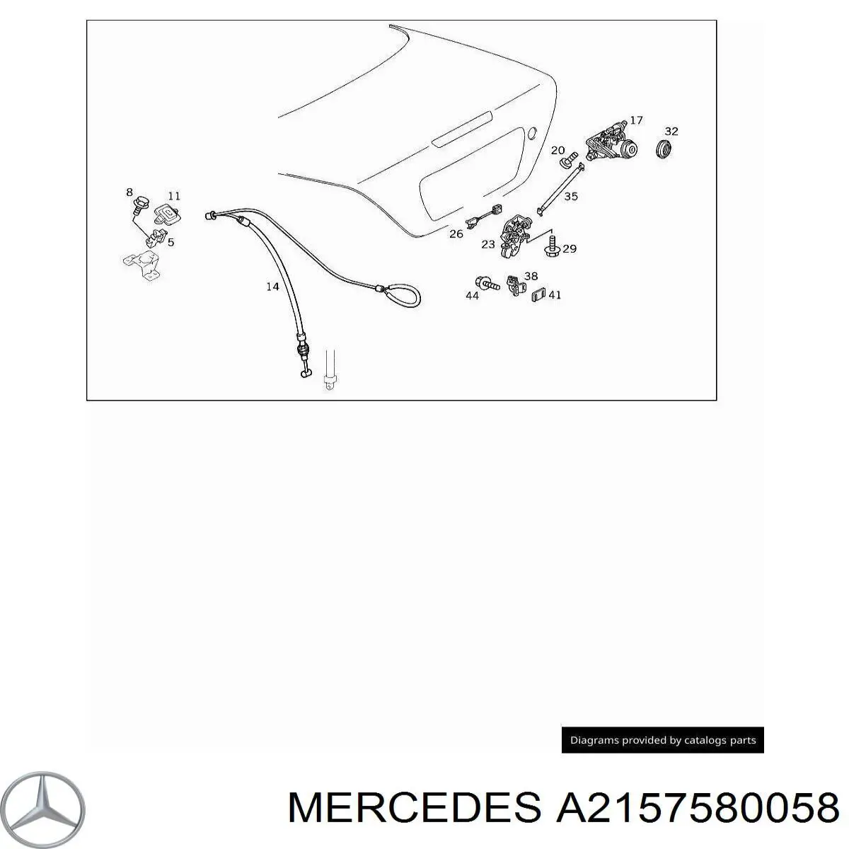 A2157580058 Mercedes Емблема кришки багажника, фірмовий значок
