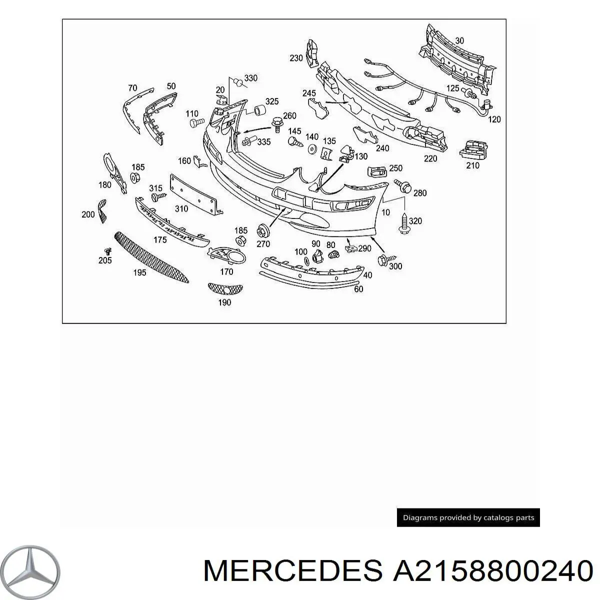 A2158800240 Mercedes Бампер передній в зборі