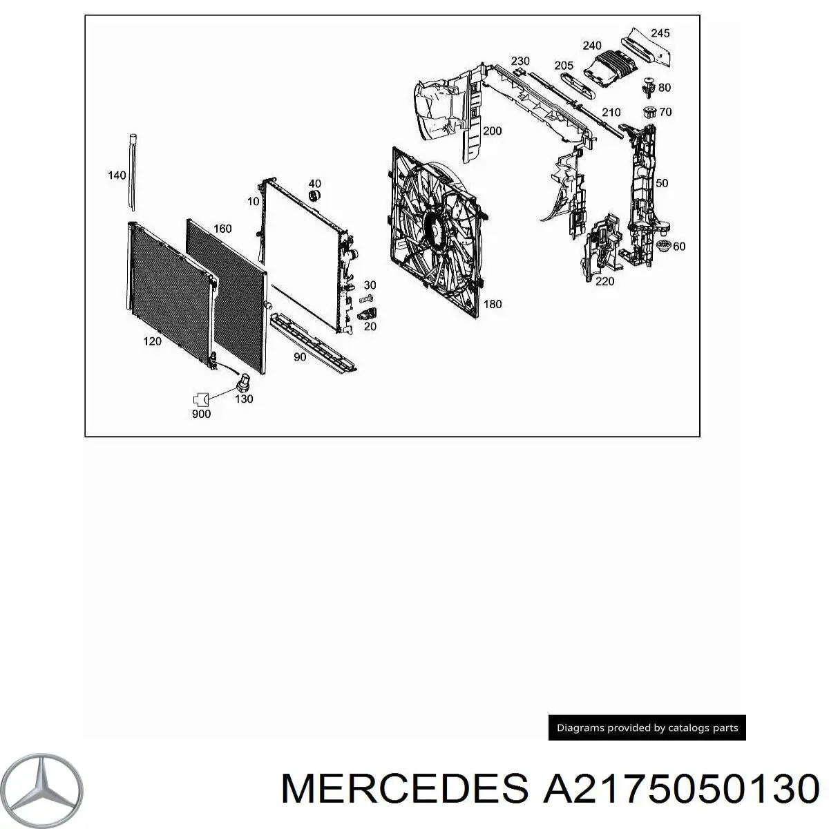 A2175050130 Mercedes Повітропровід (дефлектор) радіатора, нижній