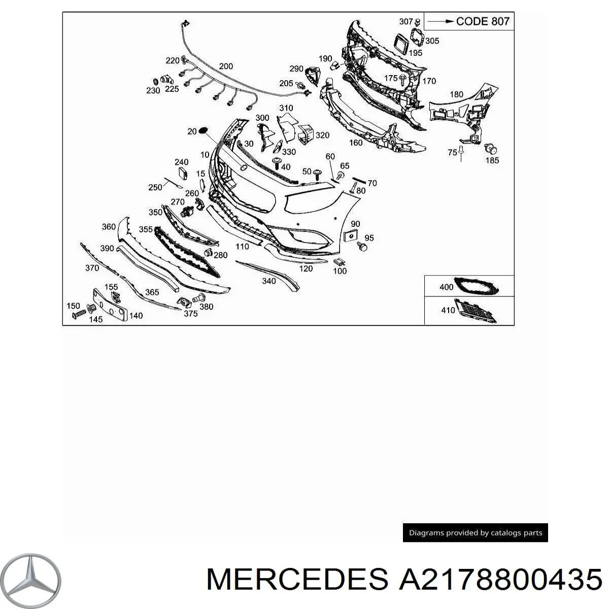 Абсорбер бампера переднього Mercedes A2178800435 ціна, від 70.30 USD
