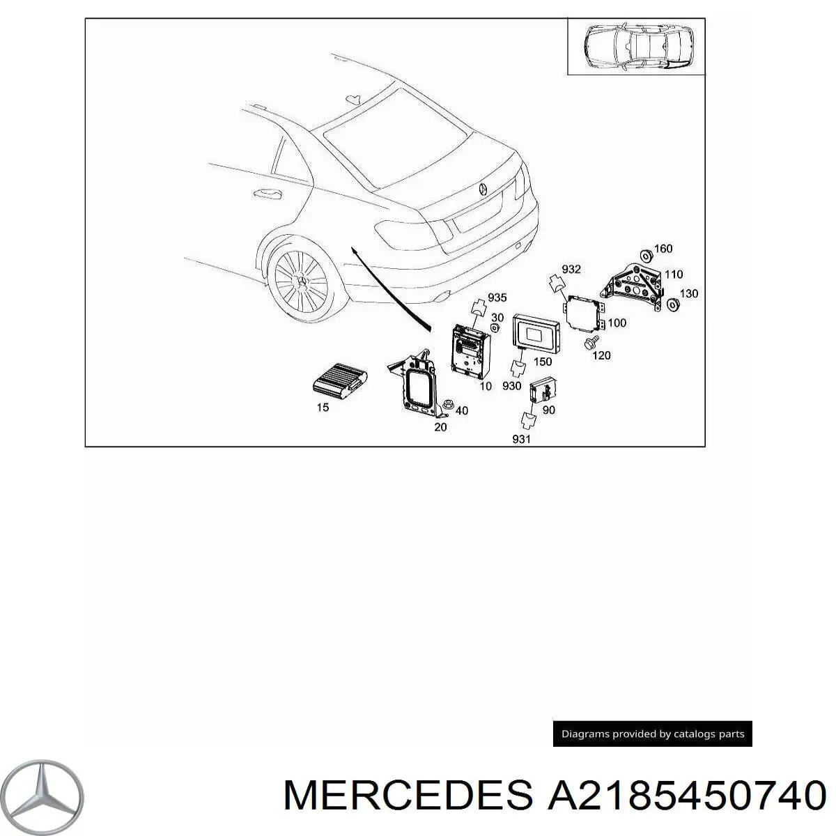  Mercedes A2185450740 ціна, від 25.34 USD