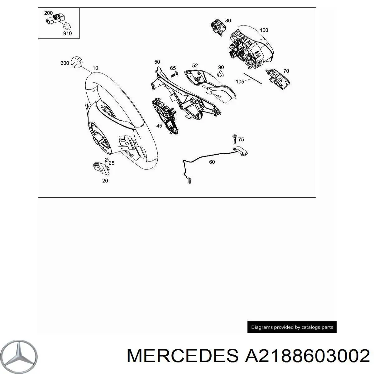 Подушка Айрбег водія Mercedes A2188603002 ціна, від 215.37 USD