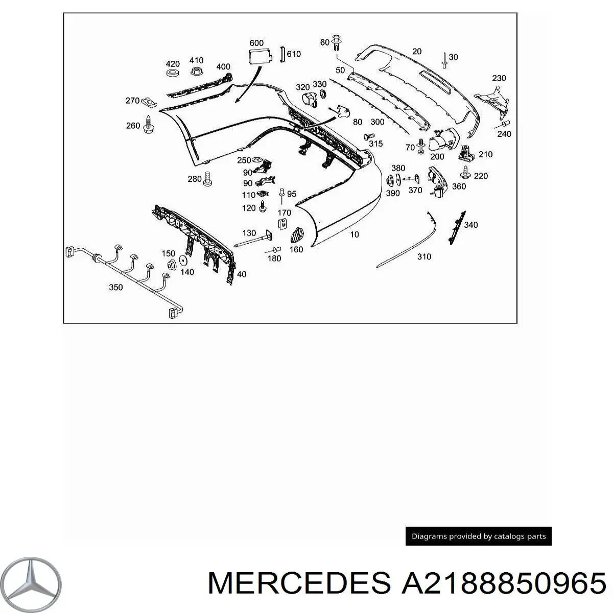Кронштейн бампера заднього, лівий Mercedes A2188850965 ціна, від 50.68 USD