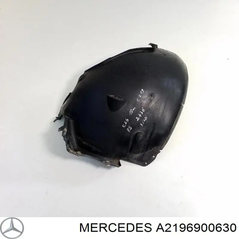 Підкрилок переднього крила, правий задній A2196900630 Mercedes