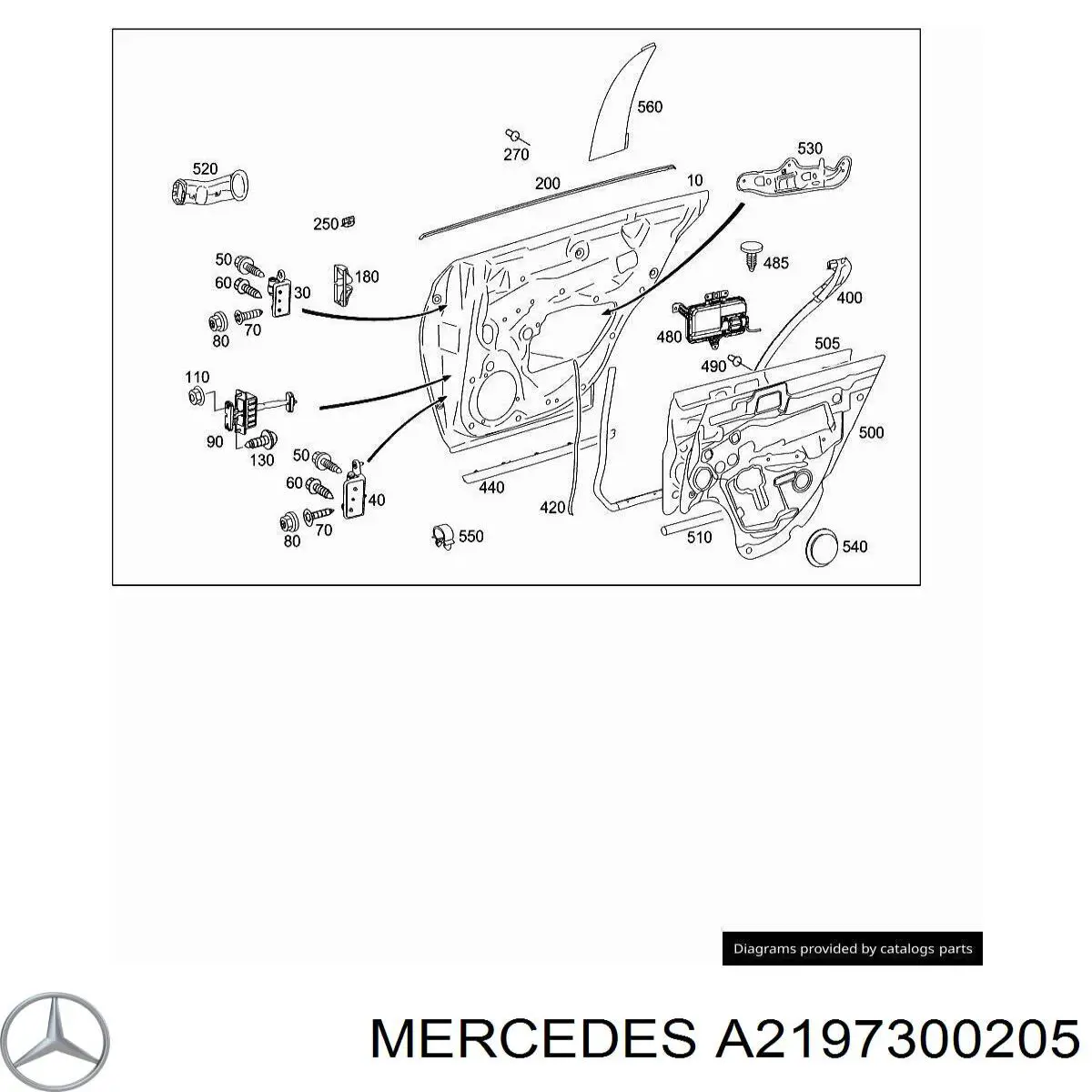 A2197300205 Mercedes Двері пасажирські задні праві