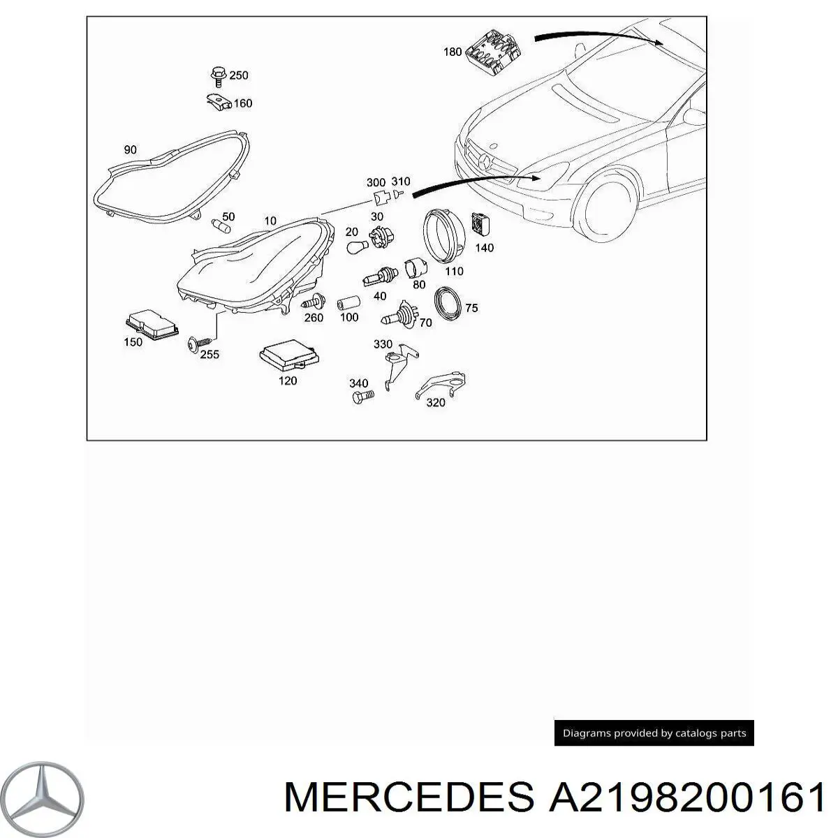 A2198200161 Mercedes фара ліва
