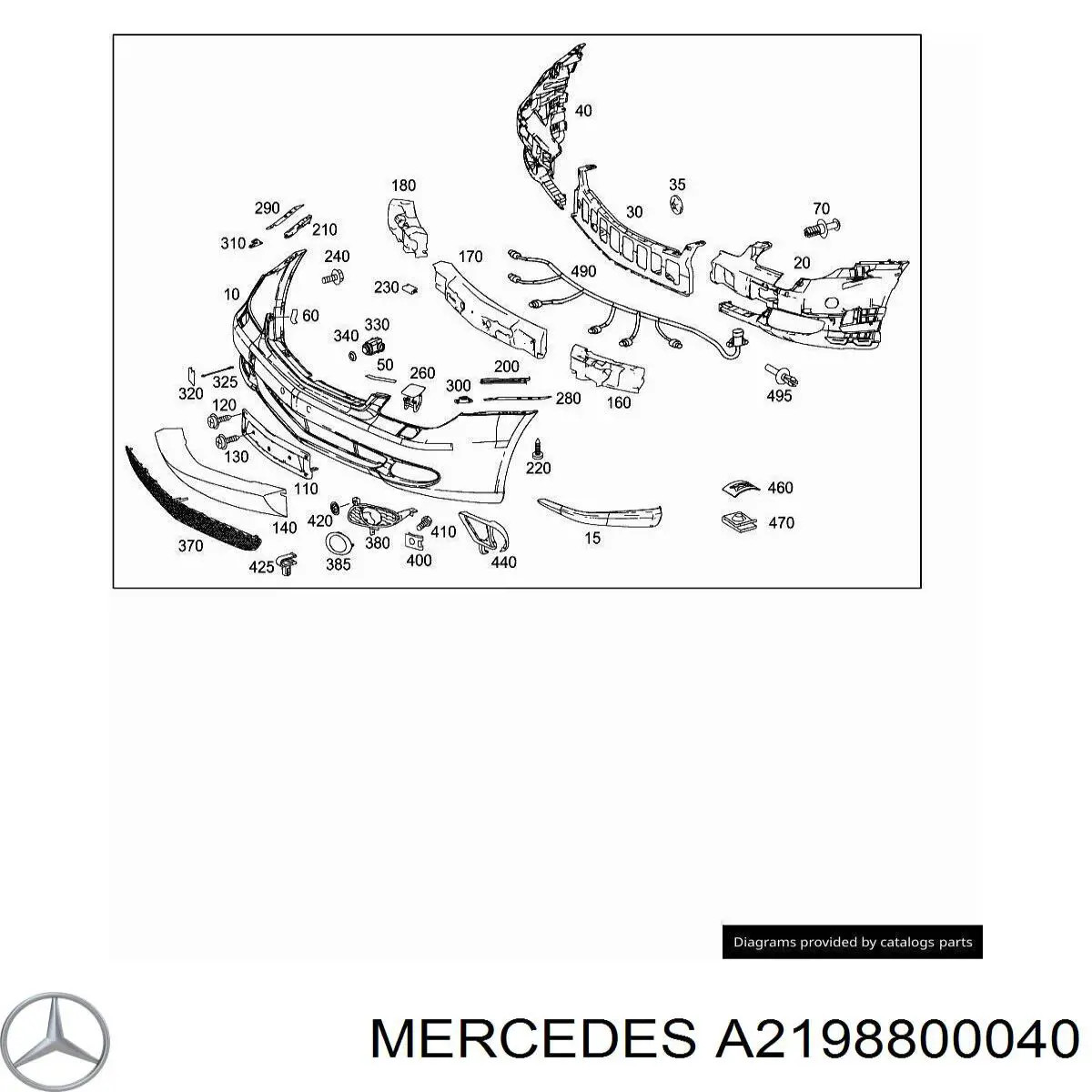 Бампер на авто Mercedes A2198800040 ціна, від 440.10 USD