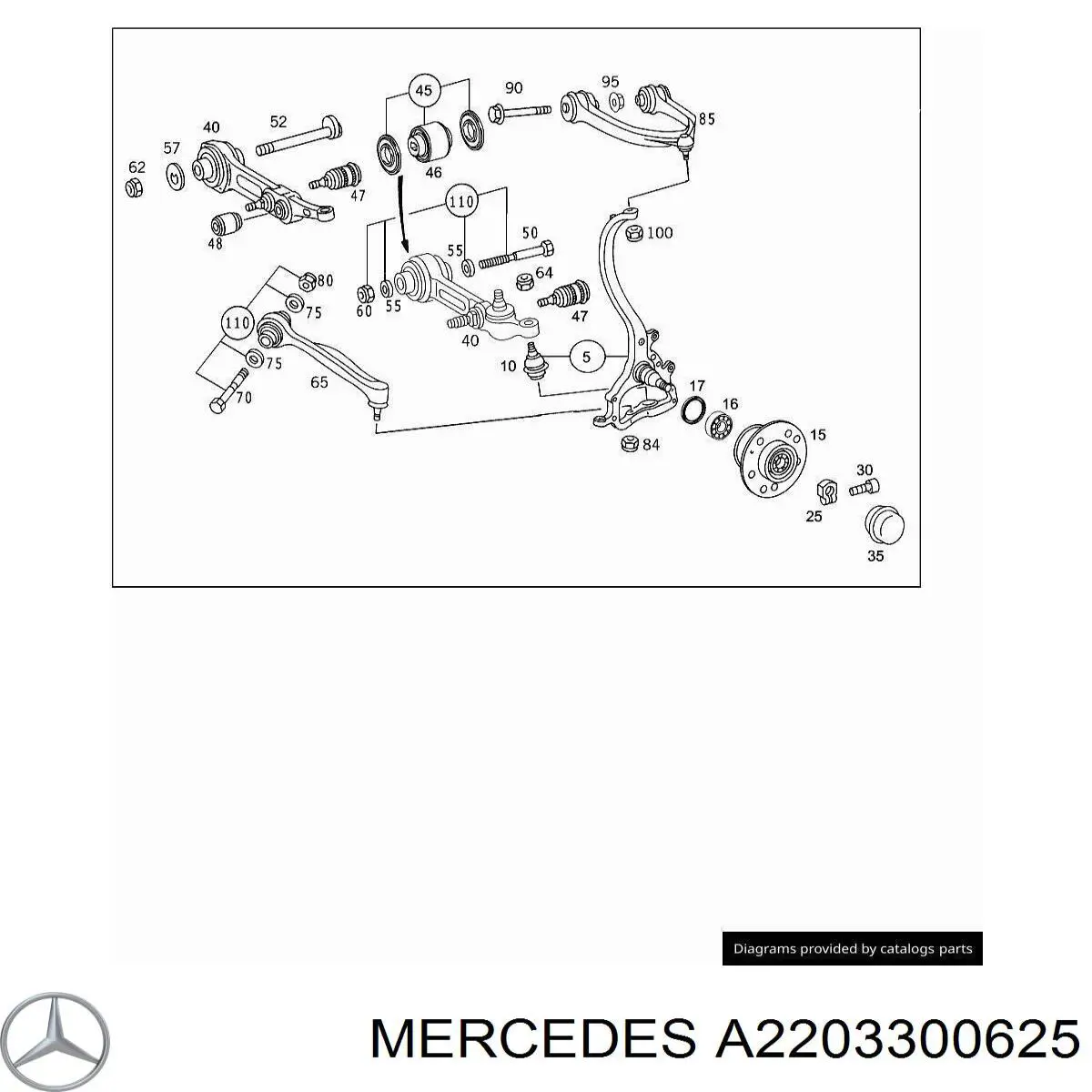 A2203300625 Mercedes маточина передня