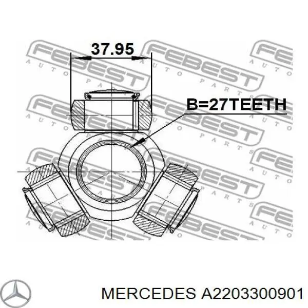 Привід передній лівий Mercedes A2203300901 ціна, від 56.63 USD