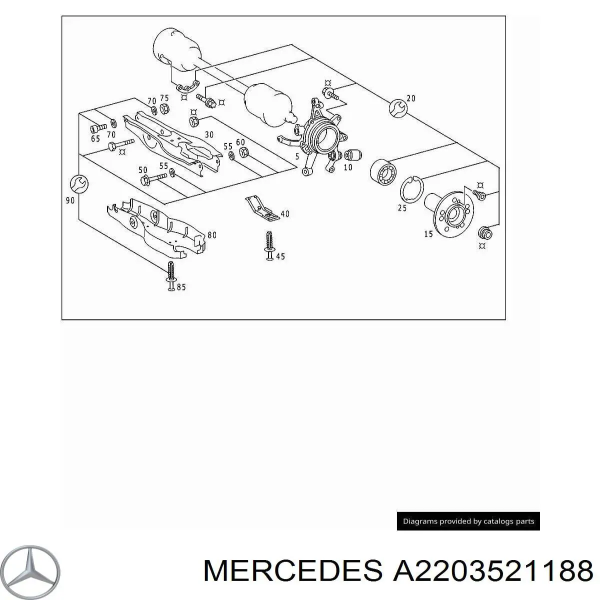 A2203521188 Mercedes Захист заднього нижнього важеля