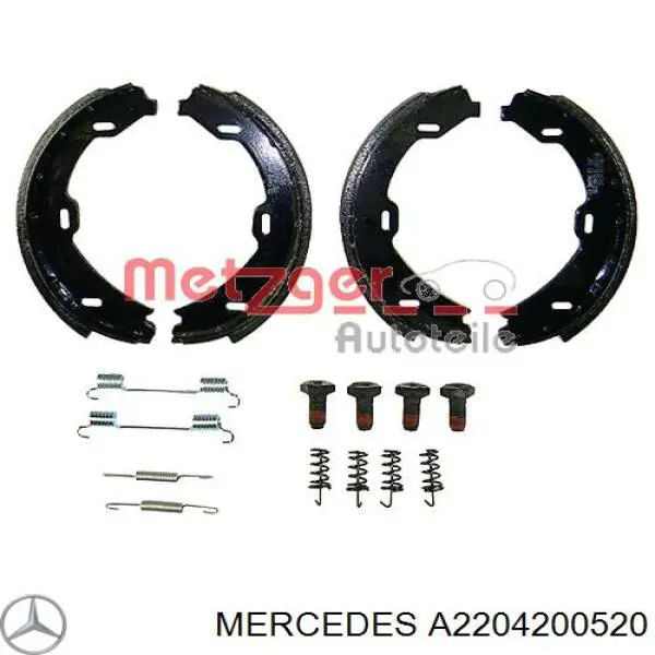 Колодки ручника / стоянкового гальма Mercedes A2204200520 ціна, від 27.69 USD