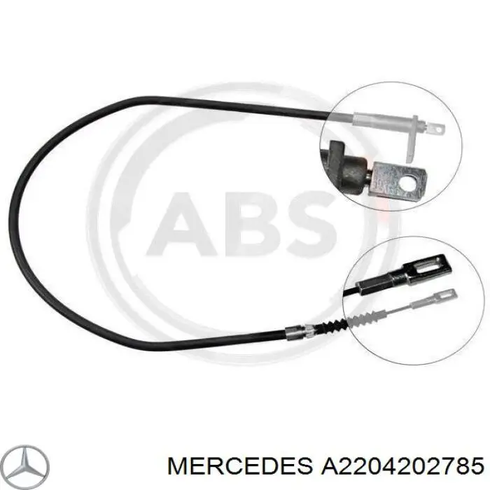 Трос стоянкового гальма задній лівий Mercedes A2204201285 ціна, від 10.50 USD