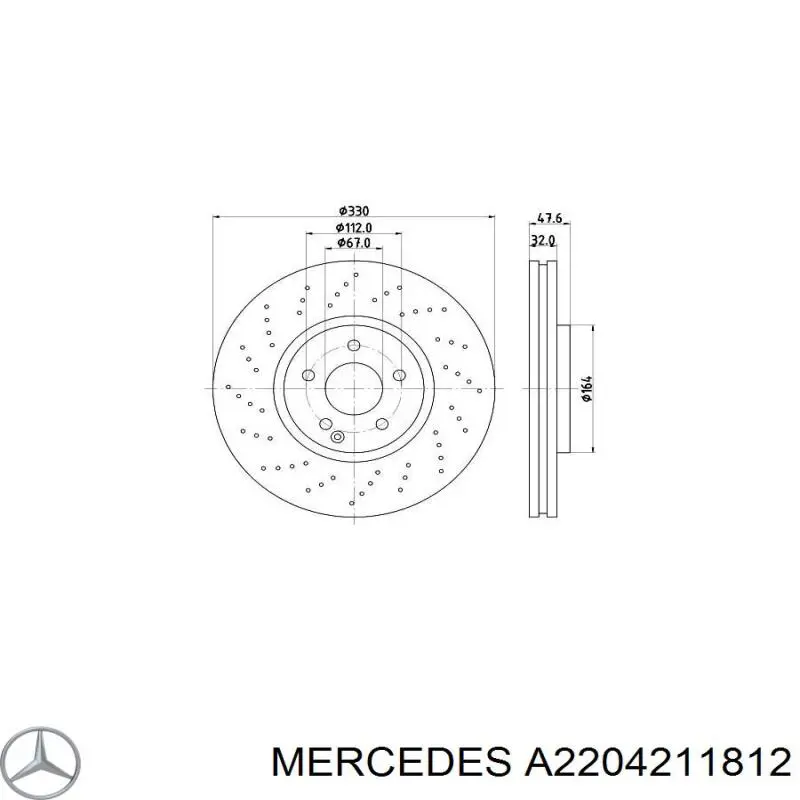 Купити A2204211812 Mercedes Ротор гальмівний