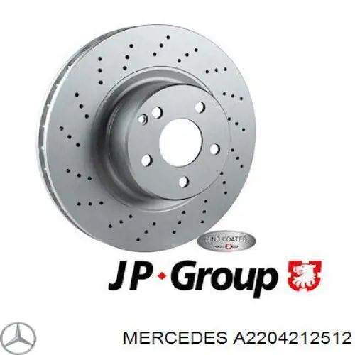 Диск переднього гальма Mercedes A2204212512 ціна, від 87.24 USD