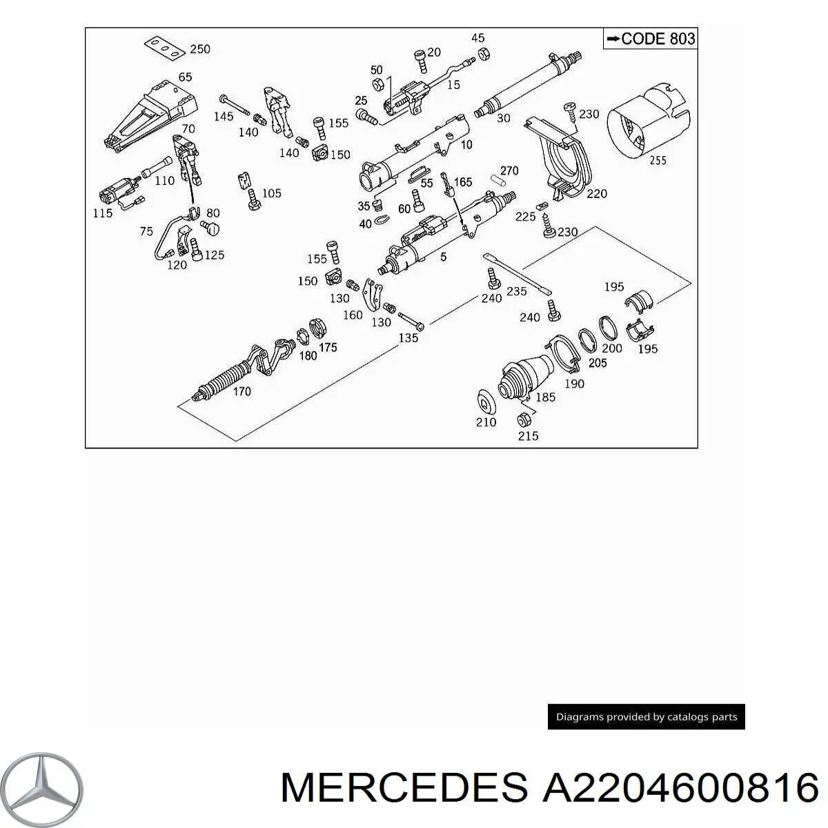 A2204600816 Mercedes Колонка рульового управління