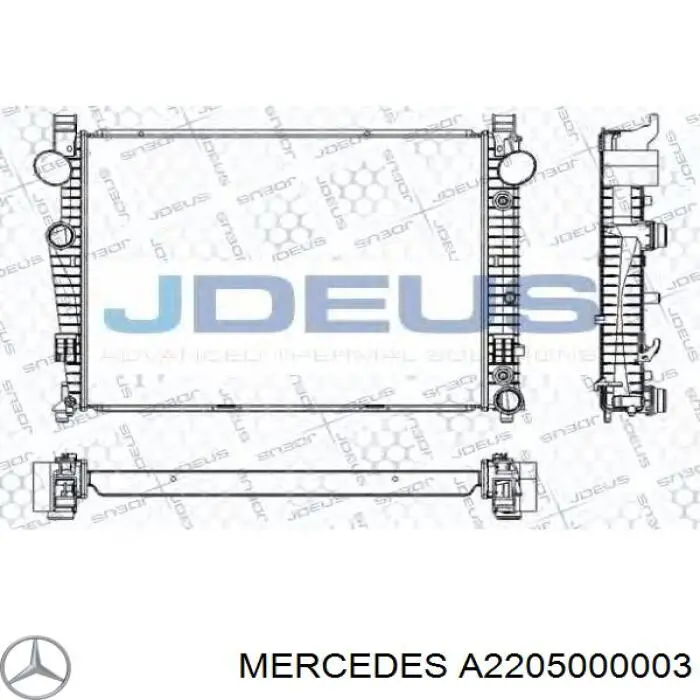 A2205000003 Mercedes радіатор охолодження двигуна