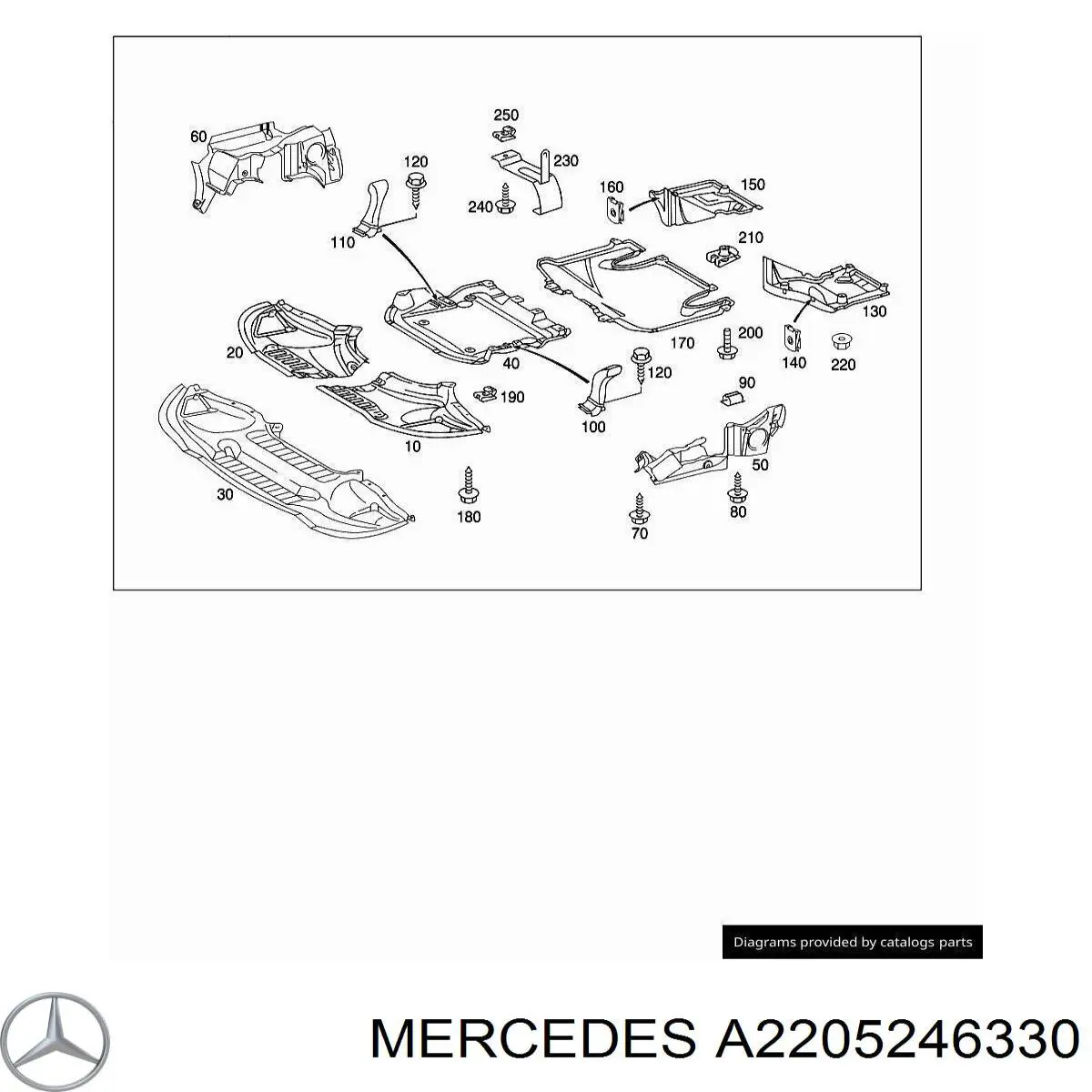 A2205246330 Mercedes Захист піддона двигуна