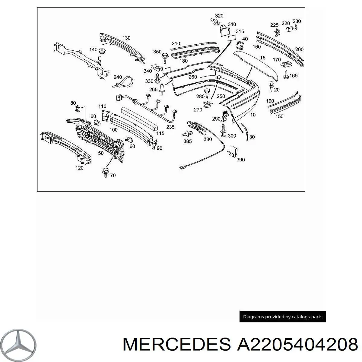 A2205404208 Mercedes Проводка парктроніка переднього