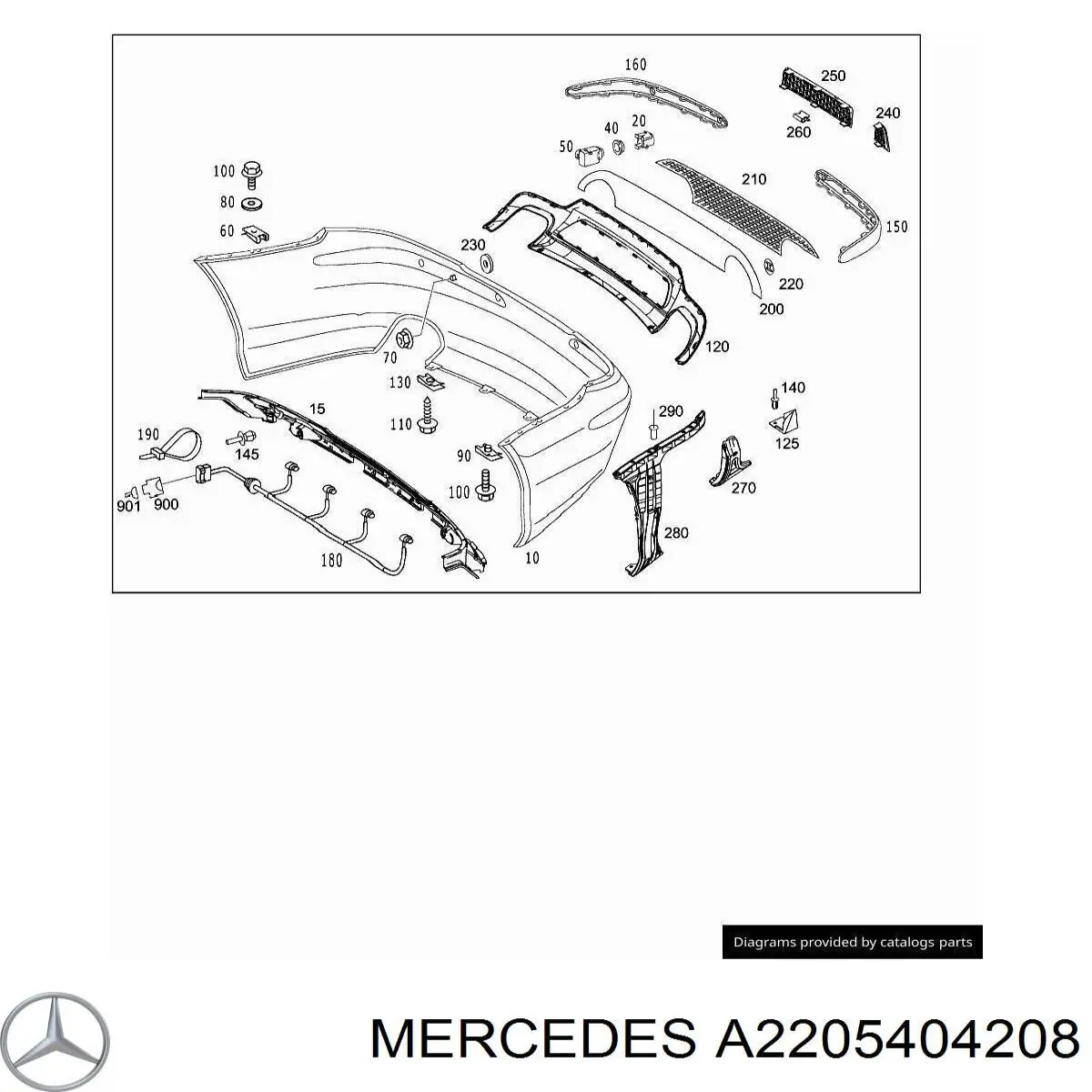 Кабель / дріт парктроніка бампера, заднього Mercedes A2205404208 ціна, від 23.44 USD
