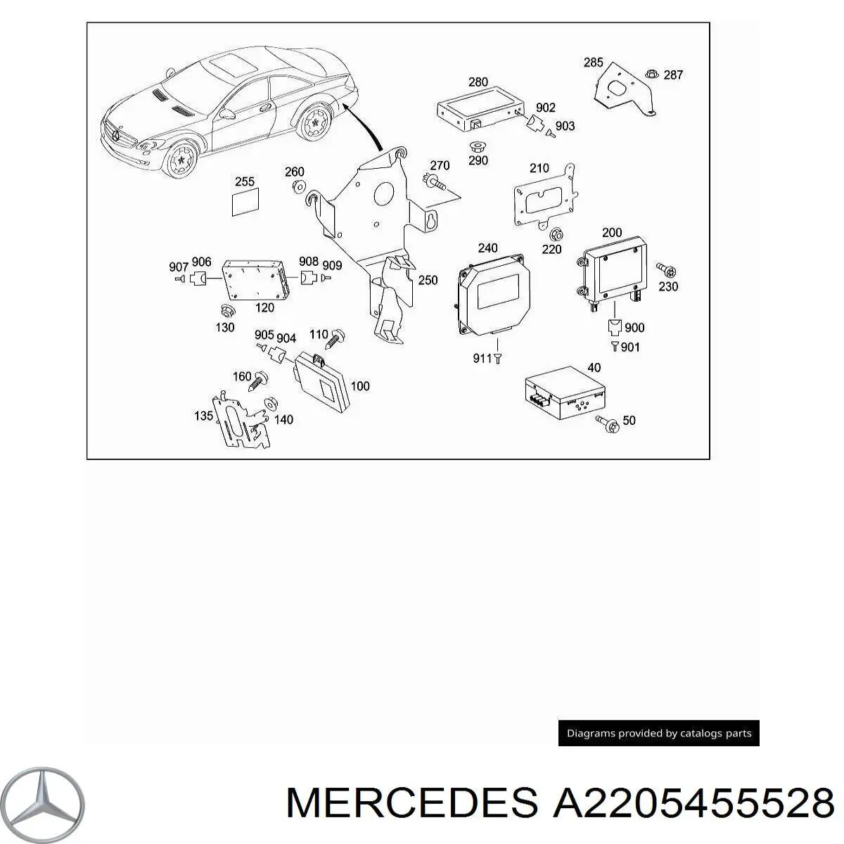  Mercedes A2205455528 ціна, від 1.27 USD