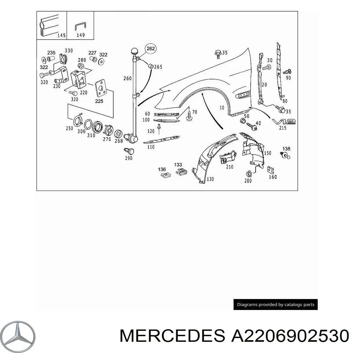  Mercedes A2206902530 ціна, від 3.72 USD
