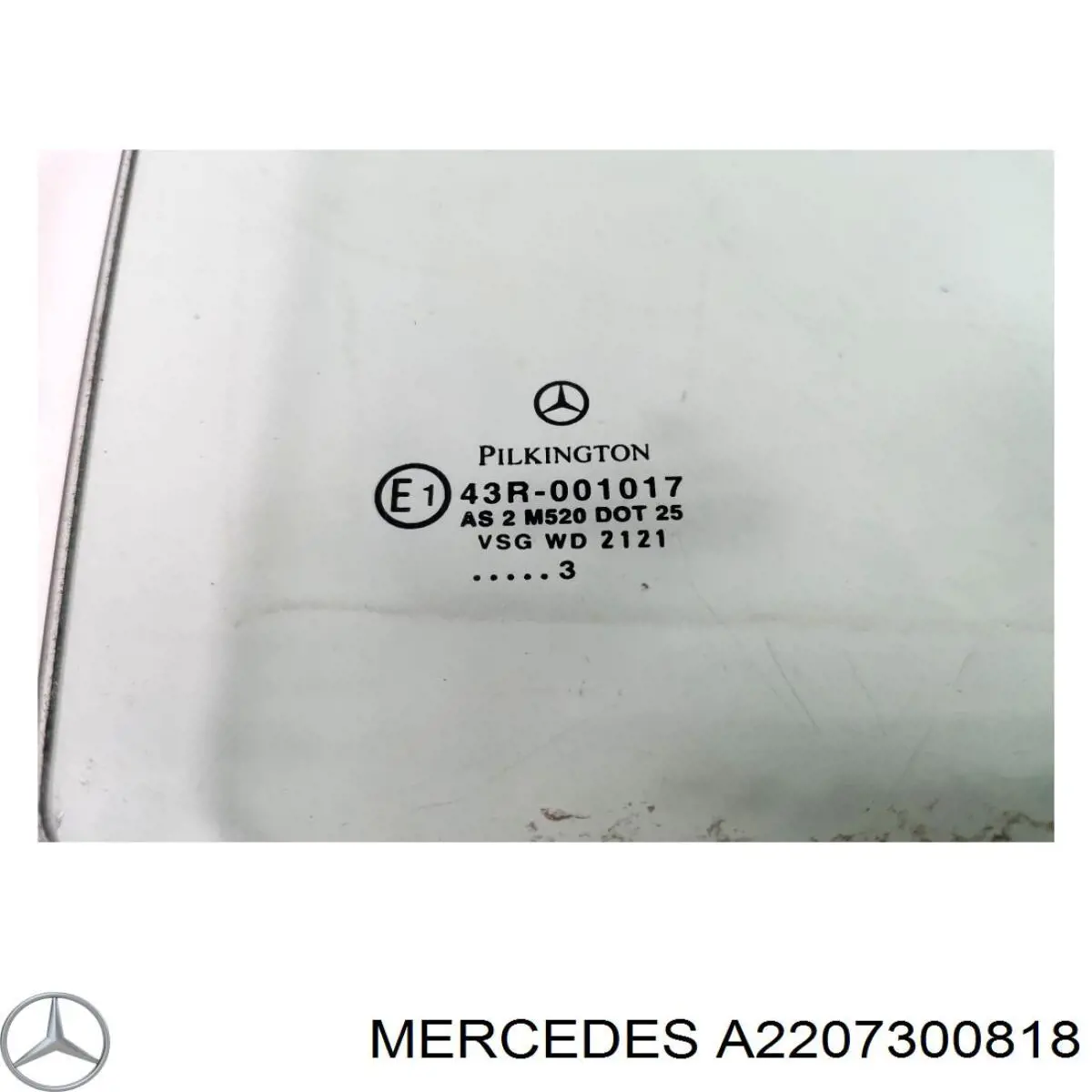 Купити A2207300818 Mercedes Скло задніх дверей, правих