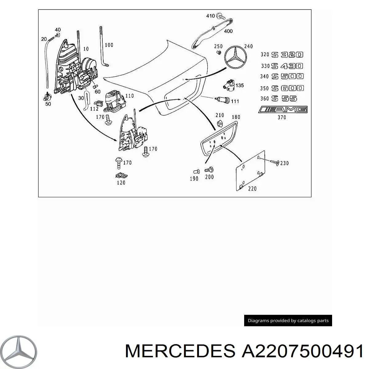 A2207500491 Mercedes Ручка ляди, зовнішня
