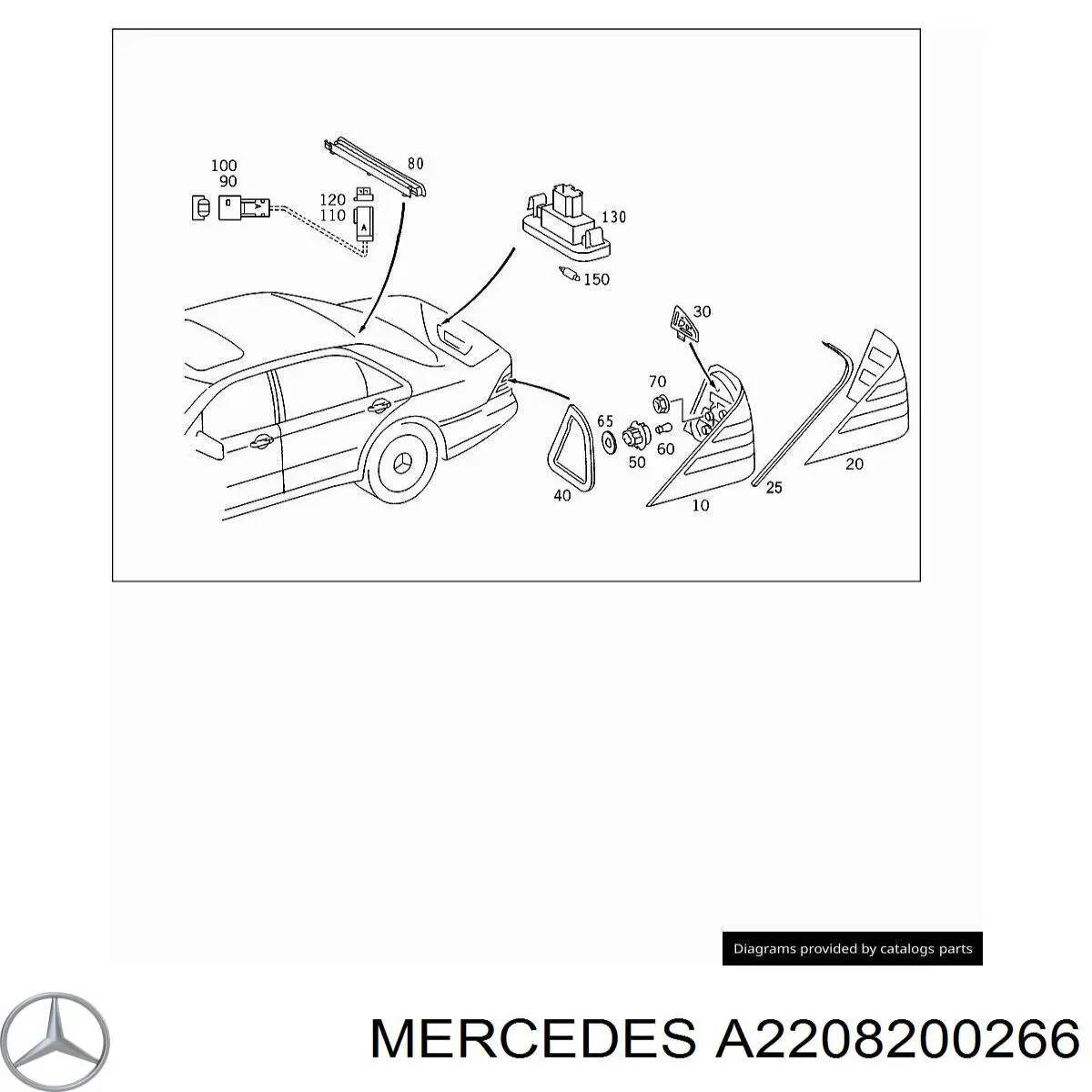 2208200266 Mercedes ліхтар задній правий