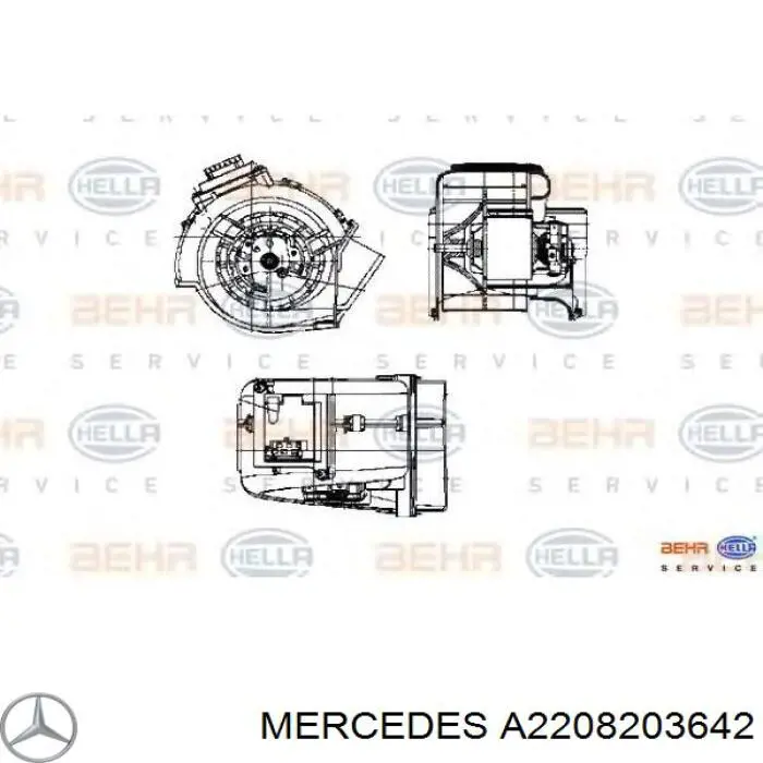 Двигун вентилятора пічки (опалювача салону), задній Mercedes A2208203642 ціна, від 110.96 USD